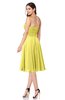 ColsBM Whitney Yellow Iris Classic A-line Sweetheart Sleeveless Tea Length Pleated Plus Size Bridesmaid Dresses