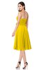 ColsBM Whitney Yellow Classic A-line Sweetheart Sleeveless Tea Length Pleated Plus Size Bridesmaid Dresses