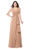 ColsBM Brenda Almost Apricot Romantic Thick Straps Sleeveless Zipper Floor Length Sash Plus Size Bridesmaid Dresses