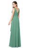 ColsBM Brenda Beryl Green Romantic Thick Straps Sleeveless Zipper Floor Length Sash Plus Size Bridesmaid Dresses