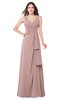 ColsBM Brenda Blush Pink Romantic Thick Straps Sleeveless Zipper Floor Length Sash Plus Size Bridesmaid Dresses