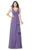 ColsBM Brenda Chalk Violet Romantic Thick Straps Sleeveless Zipper Floor Length Sash Plus Size Bridesmaid Dresses