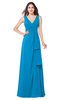 ColsBM Brenda Cornflower Blue Romantic Thick Straps Sleeveless Zipper Floor Length Sash Plus Size Bridesmaid Dresses