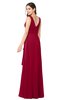 ColsBM Brenda Dark Red Romantic Thick Straps Sleeveless Zipper Floor Length Sash Plus Size Bridesmaid Dresses