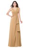 ColsBM Brenda Desert Mist Romantic Thick Straps Sleeveless Zipper Floor Length Sash Plus Size Bridesmaid Dresses