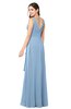 ColsBM Brenda Dusty Blue Romantic Thick Straps Sleeveless Zipper Floor Length Sash Plus Size Bridesmaid Dresses