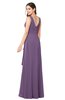 ColsBM Brenda Eggplant Romantic Thick Straps Sleeveless Zipper Floor Length Sash Plus Size Bridesmaid Dresses