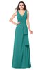 ColsBM Brenda Emerald Green Romantic Thick Straps Sleeveless Zipper Floor Length Sash Plus Size Bridesmaid Dresses