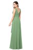 ColsBM Brenda Fair Green Romantic Thick Straps Sleeveless Zipper Floor Length Sash Plus Size Bridesmaid Dresses