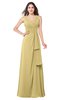ColsBM Brenda Gold Romantic Thick Straps Sleeveless Zipper Floor Length Sash Plus Size Bridesmaid Dresses