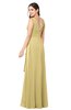 ColsBM Brenda Gold Romantic Thick Straps Sleeveless Zipper Floor Length Sash Plus Size Bridesmaid Dresses
