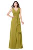 ColsBM Brenda Golden Olive Romantic Thick Straps Sleeveless Zipper Floor Length Sash Plus Size Bridesmaid Dresses