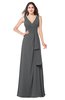 ColsBM Brenda Grey Romantic Thick Straps Sleeveless Zipper Floor Length Sash Plus Size Bridesmaid Dresses