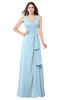 ColsBM Brenda Ice Blue Romantic Thick Straps Sleeveless Zipper Floor Length Sash Plus Size Bridesmaid Dresses