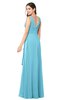 ColsBM Brenda Light Blue Romantic Thick Straps Sleeveless Zipper Floor Length Sash Plus Size Bridesmaid Dresses