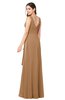 ColsBM Brenda Light Brown Romantic Thick Straps Sleeveless Zipper Floor Length Sash Plus Size Bridesmaid Dresses