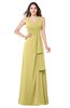 ColsBM Brenda Misted Yellow Romantic Thick Straps Sleeveless Zipper Floor Length Sash Plus Size Bridesmaid Dresses