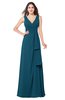 ColsBM Brenda Moroccan Blue Romantic Thick Straps Sleeveless Zipper Floor Length Sash Plus Size Bridesmaid Dresses