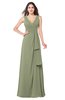 ColsBM Brenda Moss Green Romantic Thick Straps Sleeveless Zipper Floor Length Sash Plus Size Bridesmaid Dresses