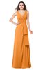 ColsBM Brenda Orange Romantic Thick Straps Sleeveless Zipper Floor Length Sash Plus Size Bridesmaid Dresses