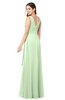 ColsBM Brenda Pale Green Romantic Thick Straps Sleeveless Zipper Floor Length Sash Plus Size Bridesmaid Dresses