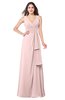 ColsBM Brenda Pastel Pink Romantic Thick Straps Sleeveless Zipper Floor Length Sash Plus Size Bridesmaid Dresses