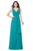 ColsBM Brenda Peacock Blue Romantic Thick Straps Sleeveless Zipper Floor Length Sash Plus Size Bridesmaid Dresses