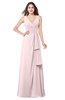 ColsBM Brenda Petal Pink Romantic Thick Straps Sleeveless Zipper Floor Length Sash Plus Size Bridesmaid Dresses