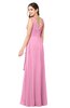 ColsBM Brenda Pink Romantic Thick Straps Sleeveless Zipper Floor Length Sash Plus Size Bridesmaid Dresses