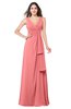 ColsBM Brenda Shell Pink Romantic Thick Straps Sleeveless Zipper Floor Length Sash Plus Size Bridesmaid Dresses