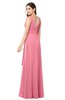 ColsBM Brenda Watermelon Romantic Thick Straps Sleeveless Zipper Floor Length Sash Plus Size Bridesmaid Dresses