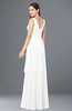 ColsBM Brenda White Romantic Thick Straps Sleeveless Zipper Floor Length Sash Plus Size Bridesmaid Dresses