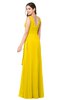 ColsBM Brenda Yellow Romantic Thick Straps Sleeveless Zipper Floor Length Sash Plus Size Bridesmaid Dresses