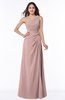 ColsBM Laurie Blush Pink Modern A-line Zip up Chiffon Ruching Plus Size Bridesmaid Dresses
