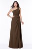 ColsBM Laurie Chocolate Brown Modern A-line Zip up Chiffon Ruching Plus Size Bridesmaid Dresses