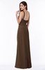 ColsBM Laurie Chocolate Brown Modern A-line Zip up Chiffon Ruching Plus Size Bridesmaid Dresses