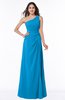 ColsBM Laurie Cornflower Blue Modern A-line Zip up Chiffon Ruching Plus Size Bridesmaid Dresses