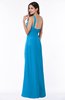 ColsBM Laurie Cornflower Blue Modern A-line Zip up Chiffon Ruching Plus Size Bridesmaid Dresses