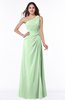 ColsBM Laurie Light Green Modern A-line Zip up Chiffon Ruching Plus Size Bridesmaid Dresses