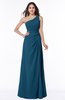 ColsBM Laurie Moroccan Blue Modern A-line Zip up Chiffon Ruching Plus Size Bridesmaid Dresses