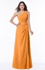 ColsBM Laurie Orange Modern A-line Zip up Chiffon Ruching Plus Size Bridesmaid Dresses