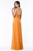 ColsBM Laurie Orange Modern A-line Zip up Chiffon Ruching Plus Size Bridesmaid Dresses