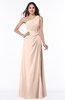 ColsBM Laurie Peach Puree Modern A-line Zip up Chiffon Ruching Plus Size Bridesmaid Dresses