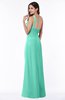 ColsBM Laurie Seafoam Green Modern A-line Zip up Chiffon Ruching Plus Size Bridesmaid Dresses