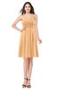 ColsBM Jillian Apricot Gorgeous Sweetheart Sleeveless Half Backless Knee Length Plus Size Bridesmaid Dresses