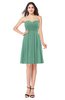 ColsBM Jillian Beryl Green Gorgeous Sweetheart Sleeveless Half Backless Knee Length Plus Size Bridesmaid Dresses