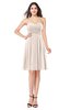 ColsBM Jillian Cream Pink Gorgeous Sweetheart Sleeveless Half Backless Knee Length Plus Size Bridesmaid Dresses