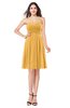 ColsBM Jillian Golden Cream Gorgeous Sweetheart Sleeveless Half Backless Knee Length Plus Size Bridesmaid Dresses