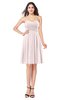 ColsBM Jillian Light Pink Gorgeous Sweetheart Sleeveless Half Backless Knee Length Plus Size Bridesmaid Dresses