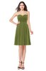ColsBM Jillian Olive Green Gorgeous Sweetheart Sleeveless Half Backless Knee Length Plus Size Bridesmaid Dresses
